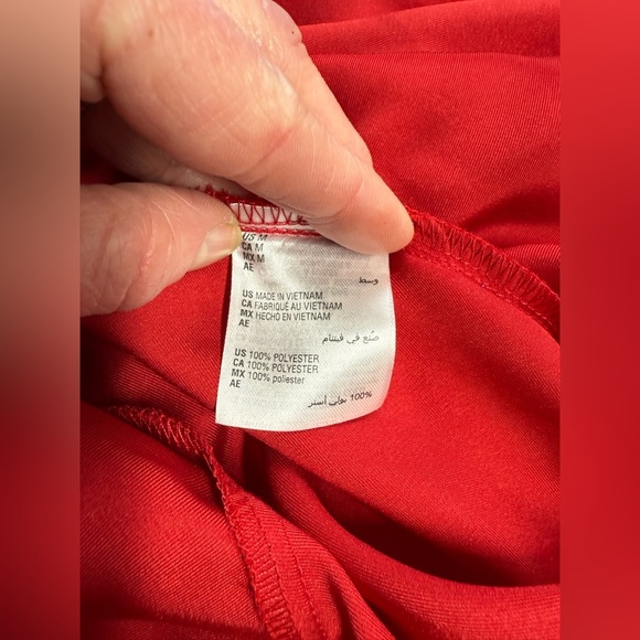 INC International Concepts Cranberry red surplice ruffle hem midi dress size M - Picture 12 of 16